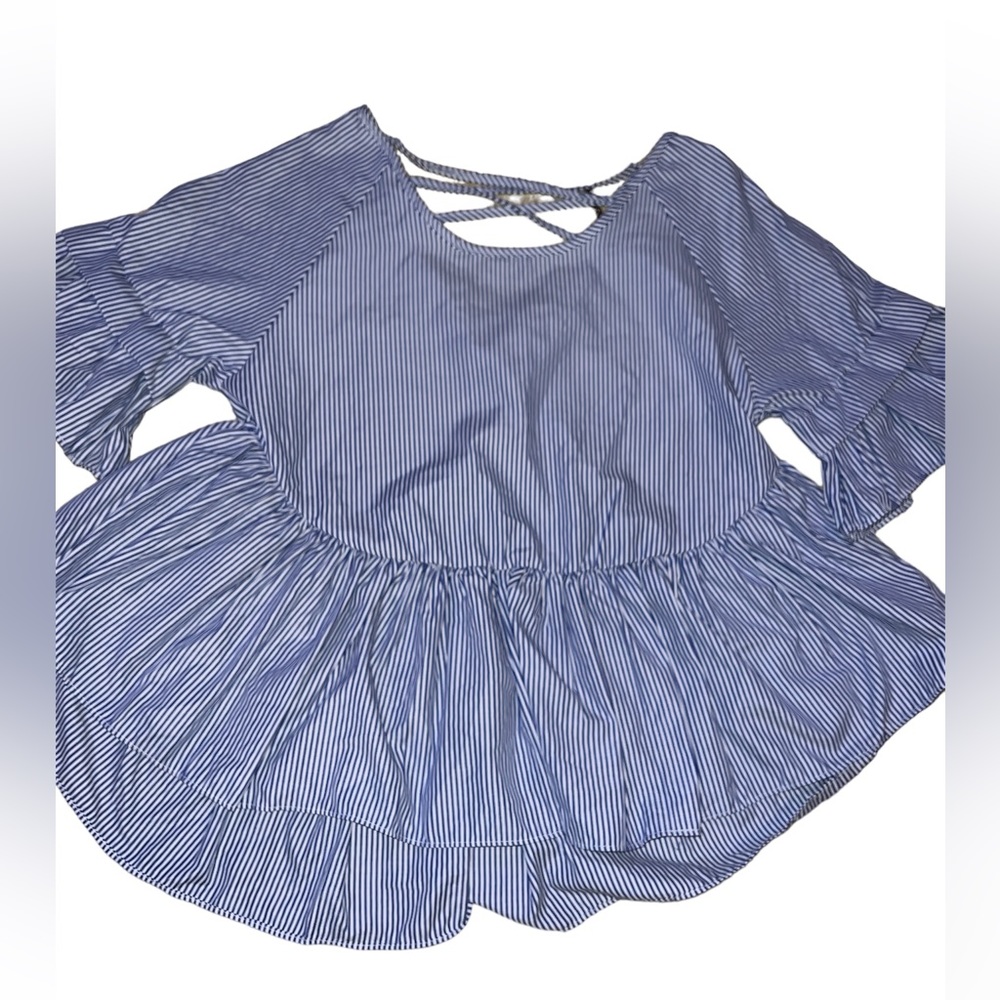 Firth Striped Ruffled Blouse. Sz Small💙 - Picture 5 of 10